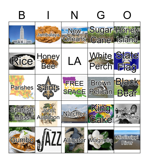 Louisiana Bingo Card