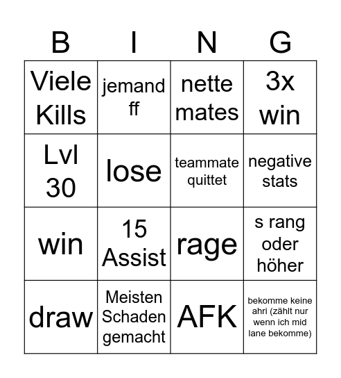 BINGO BINGO BINGO BINGO Card