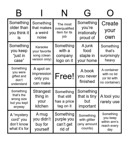 Openly Bingo Card