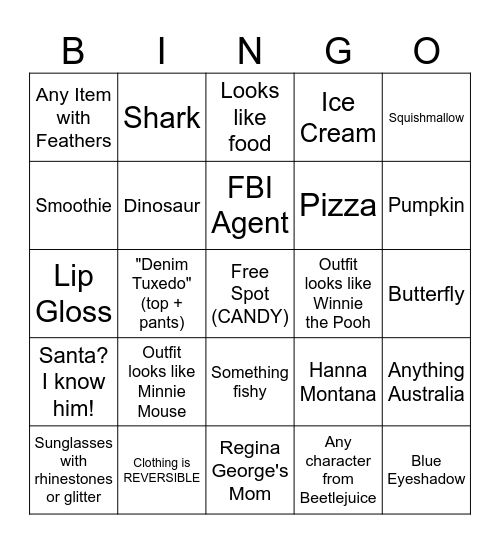 Somerset Bingo Card