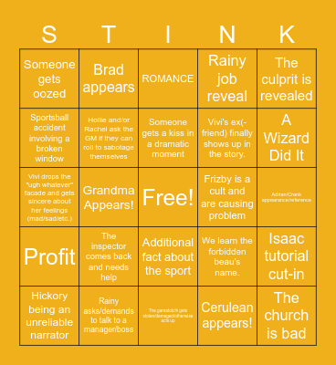 PU 1.6 Bingo Card