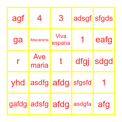 SPANISH BINGO Card