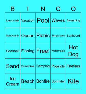 Summer Bingo Card