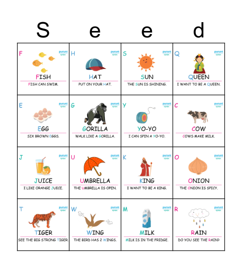 Learn with me Activity book Bingo Card