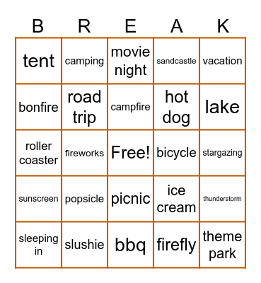 SUMMER BINGO😎 Bingo Card