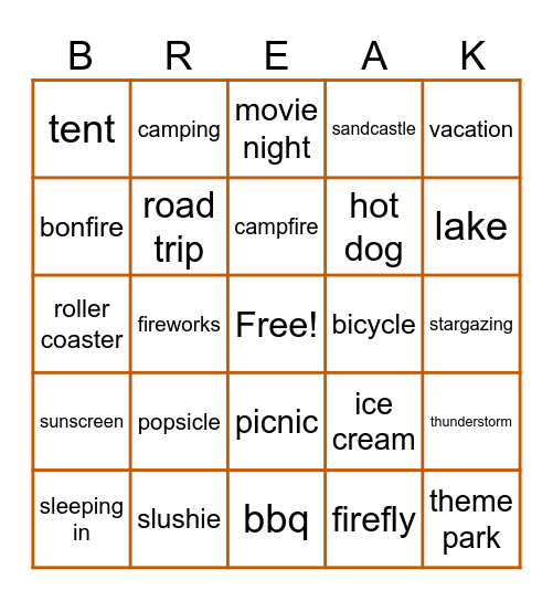 SUMMER BINGO😎 Bingo Card
