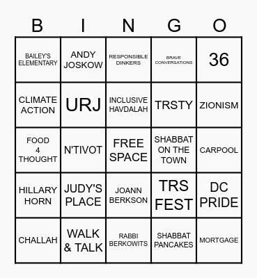 BIMAH BINGO Card