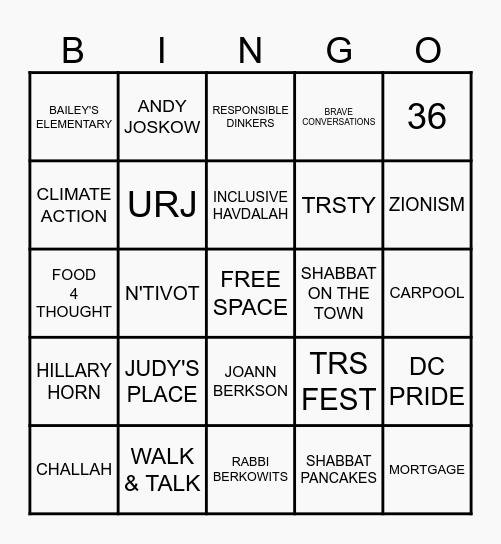 BIMAH BINGO Card