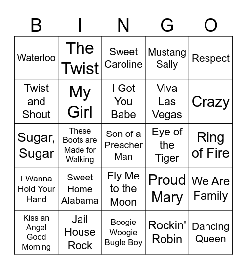 Music Bingo Card