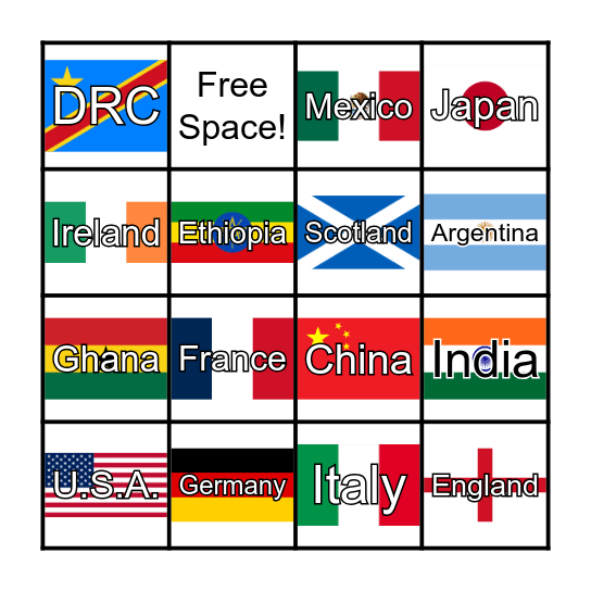 Music Around the World Bingo Card