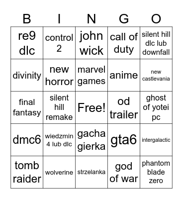 state of play & summer game fest Bingo Card