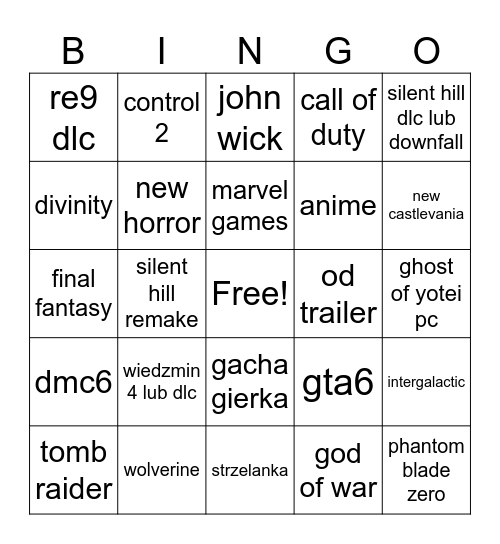 state of play & summer game fest Bingo Card