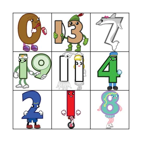 Numbers Bingo Card