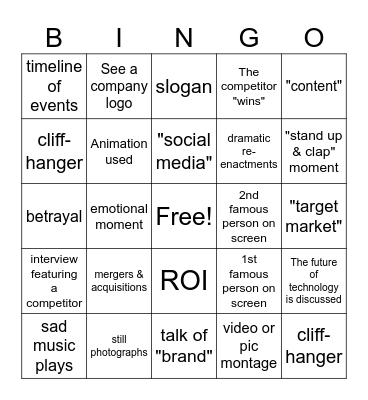 Strategic Marketing Documentary Bingo Card