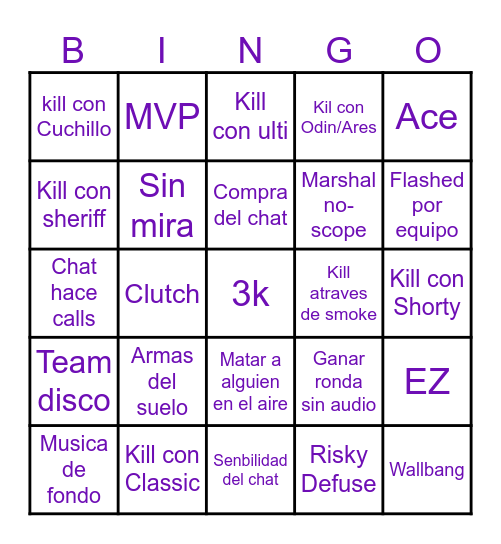 El bingo de Whitie Bingo Card