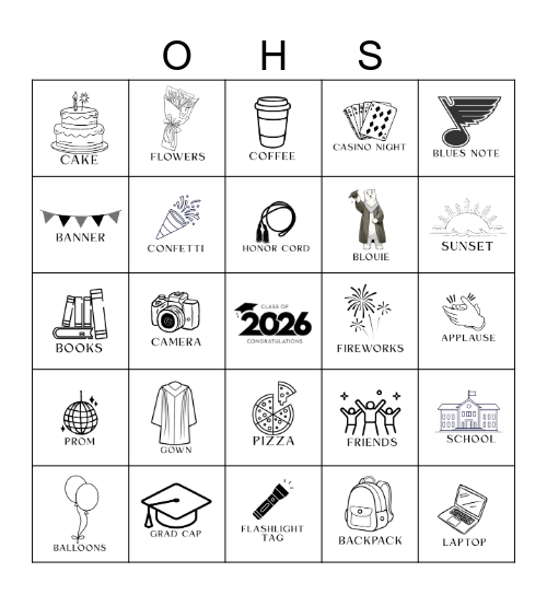 Class of 2026 Bingo Card
