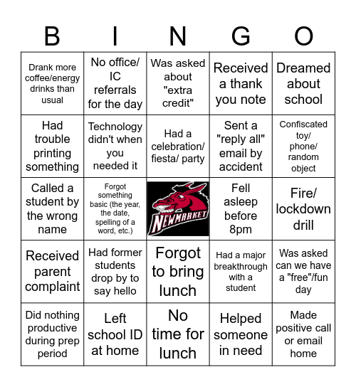 END OF THE YEAR! Bingo Card