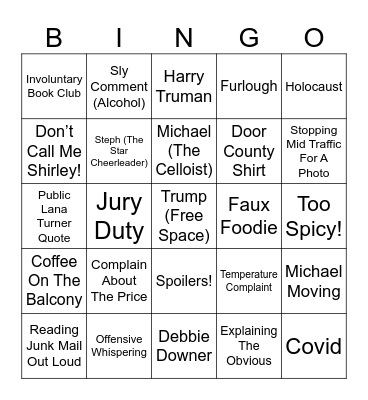 Debbie Azen Learning Caboose Bingo Card