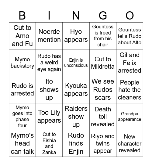 Chapter 168 Bingo Card