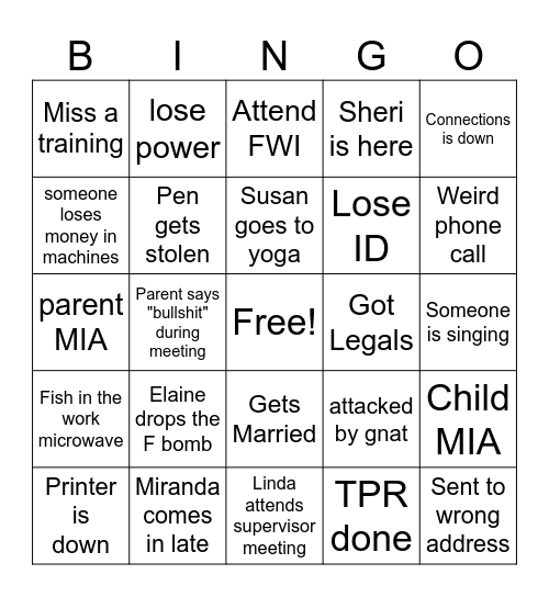 TEAM 302 Bingo Card
