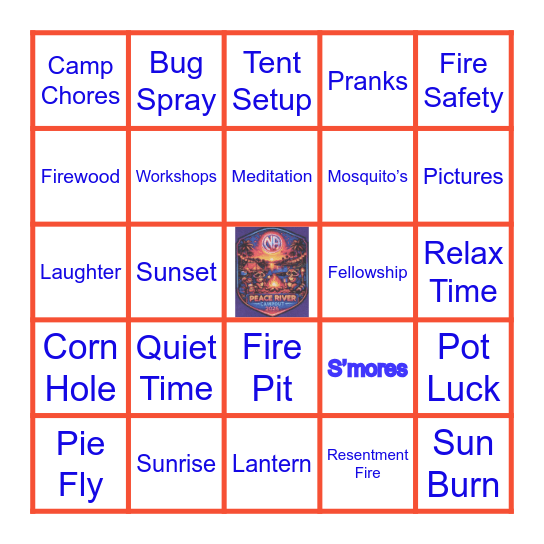 Peace River Area Campout 2026 Bingo Card