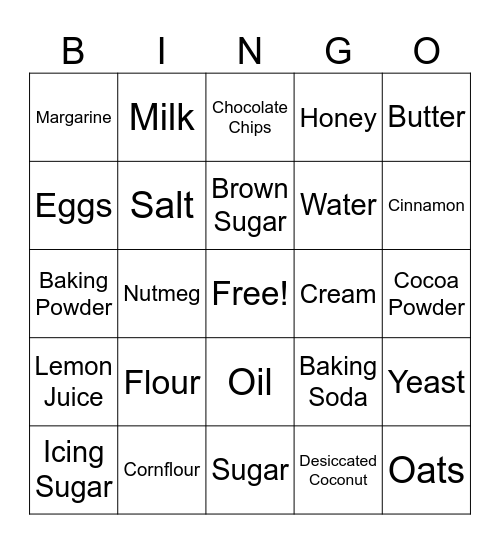 The Science of Baking Bingo Card