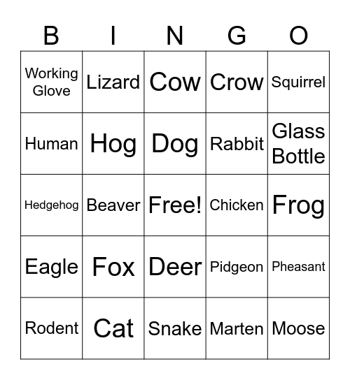 Polish RoadKills Bingo Card