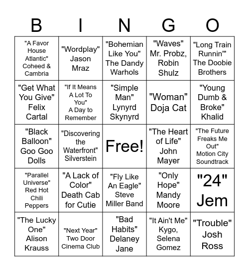 My Sister Could Fight Your Sister Bingo Card