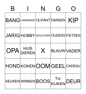 Gebarenbingo!  Bingo Card