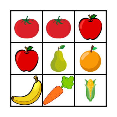Fruits et légumes Bingo Card