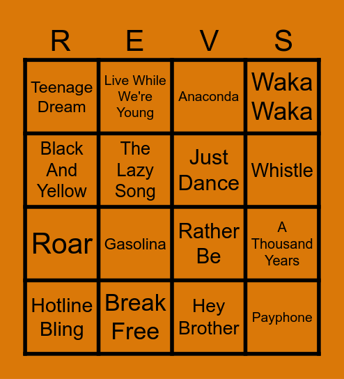 Y2K (Round 2) Bingo Card