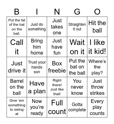 Box Baseball Bingo Card