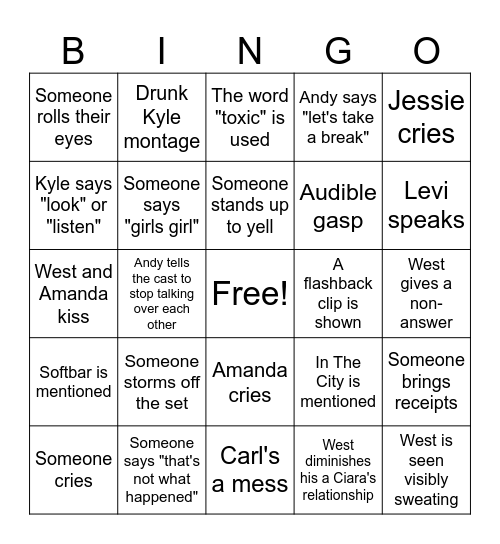 Summer House Reunion (part 1) Bingo Card