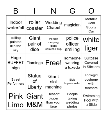 VEGAS VACATION 2026 Bingo Card