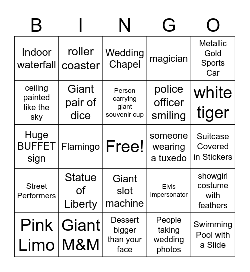 VEGAS VACATION 2026 Bingo Card