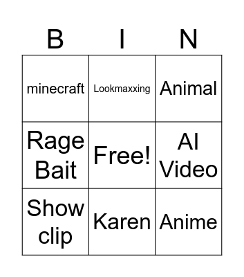 Instagram Reels Bingo Card