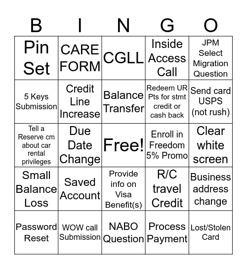 TEAM HORTON BINGO Card