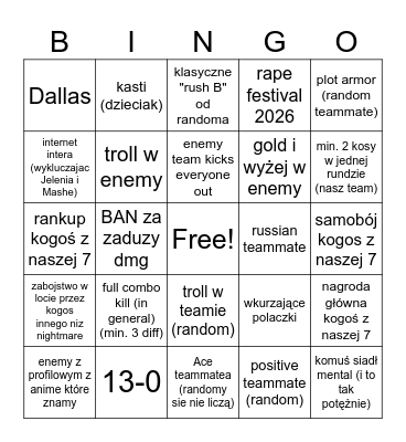 dsaghsefdvsags Bingo Card