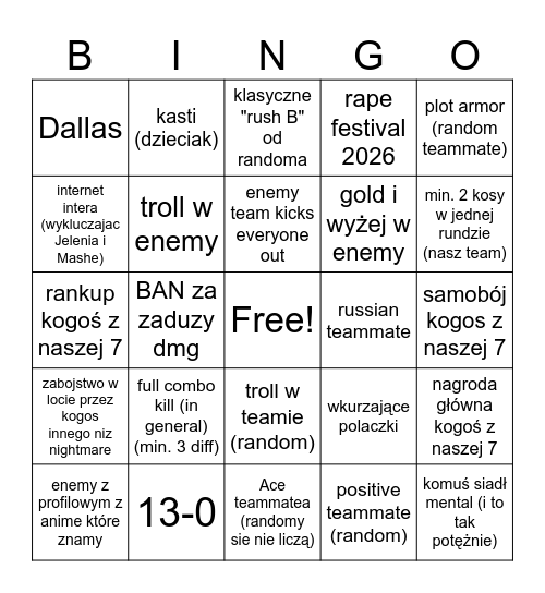 dsaghsefdvsags Bingo Card