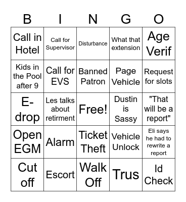 Dispatch Bingo Card