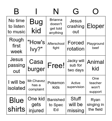 Summer Bingo Card