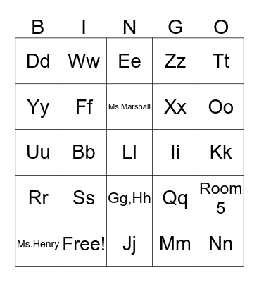 ABC Bingo Card