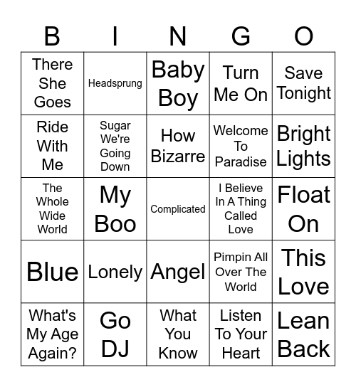 Millennial Throwback Bingo Card