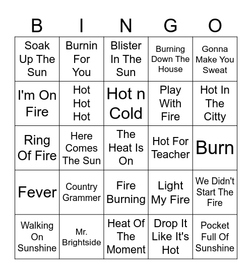 SPF 52 Bingo Card