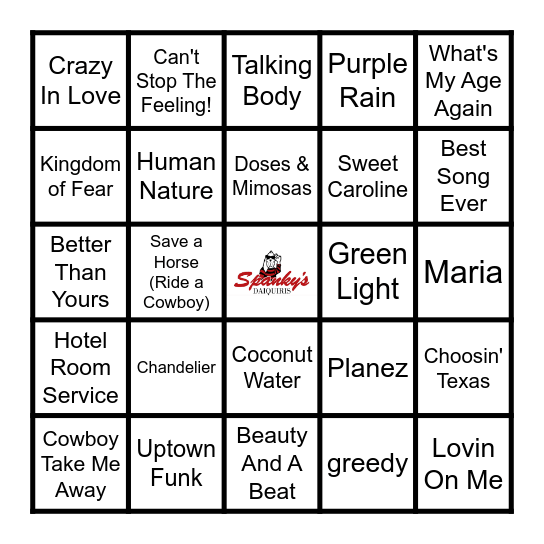 Spanky's Music Bingo 5/26/26 Bingo Card