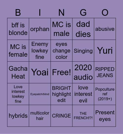 GACHA BINGO Card