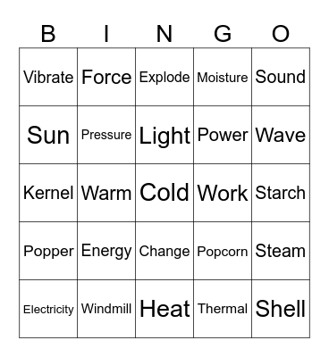 STEAM Energy Bingo Card