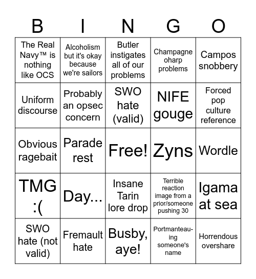Hooyah wunwun Bingo Card