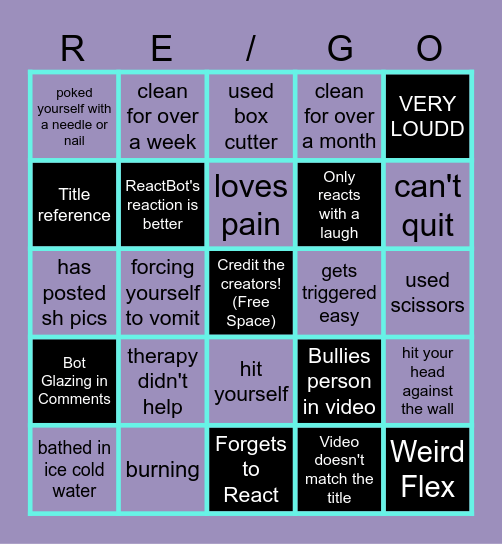 shtwt bingo Card