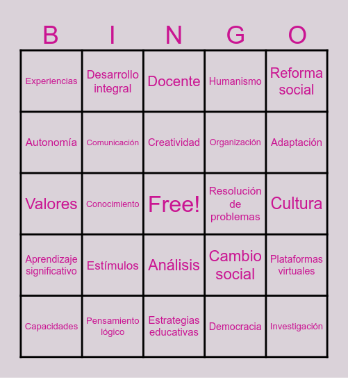 GRUPO 9 Bingo Card